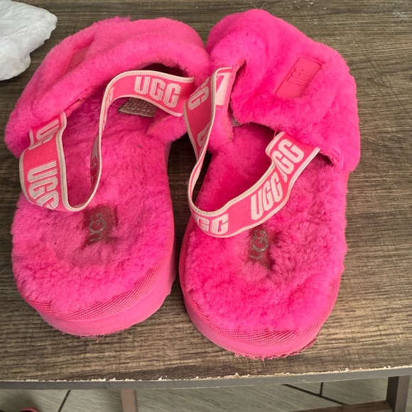 UGG Fluffy Pink Slingback Sandals size 38 - Picture 7 of 11